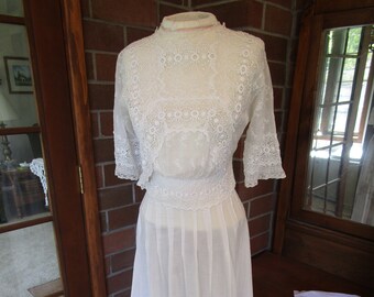 white cotton eyelet wedding dress
