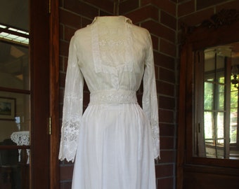 white eyelet wedding dress