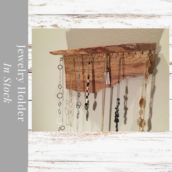 Rustic Wood Jewelry Display Holder With Shelf. Jewelry Etsy