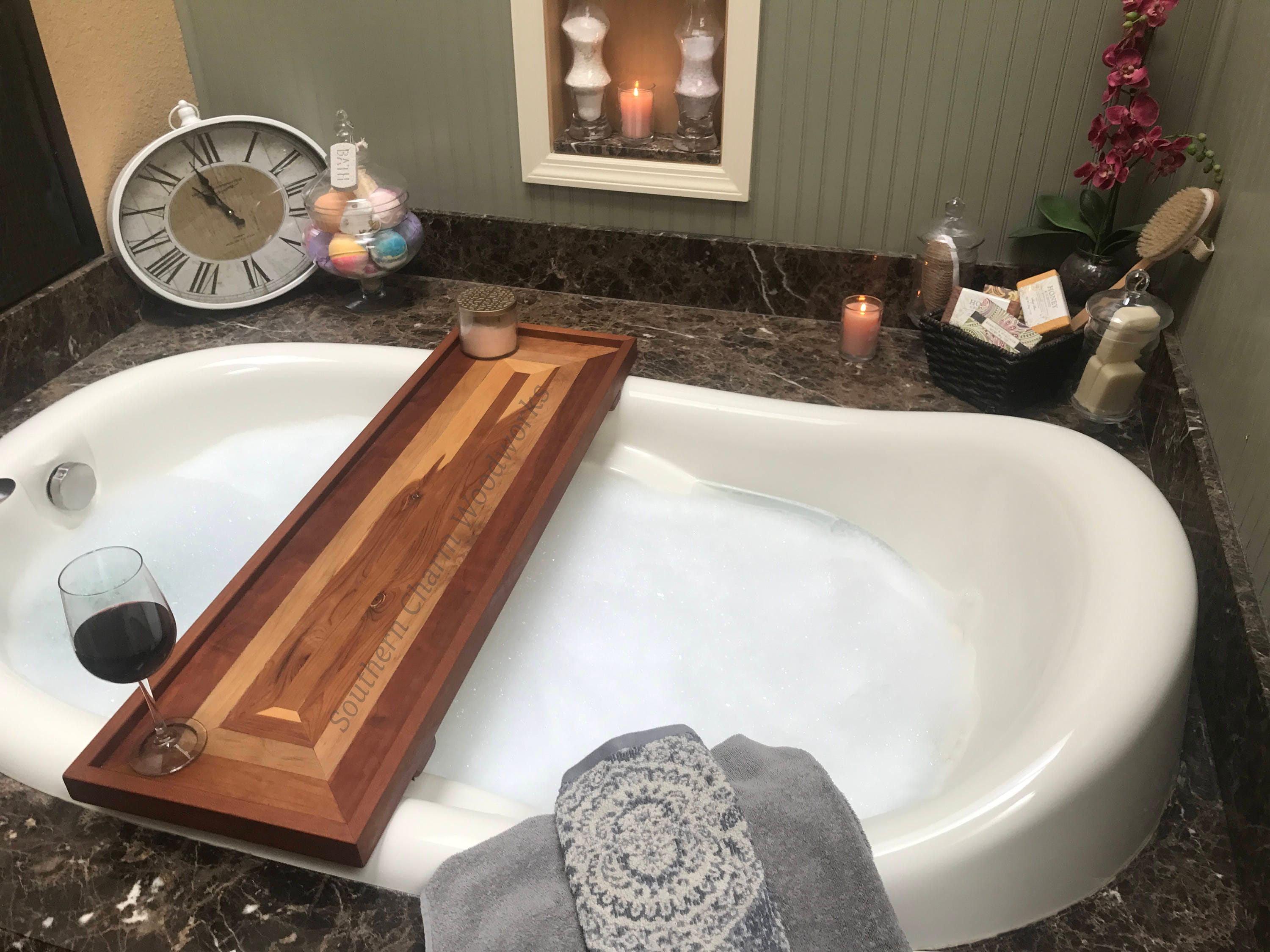 Gift for her Luxury Bath Tray for 2838 Bathtub Tray/ Etsy Southern