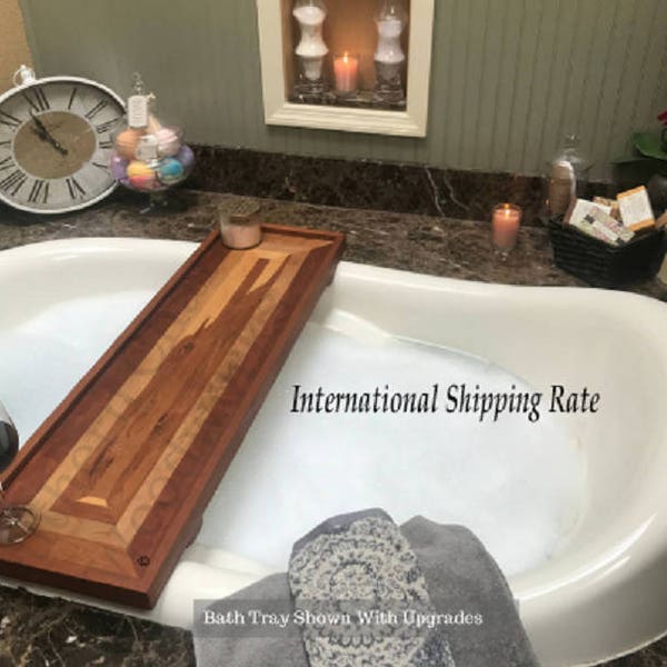 Southern Charm Woodworks Bath Tray / Bath Caddy / Bathtub Tray,  Gift for her. Rectangle Pattern - International Shipping Rate