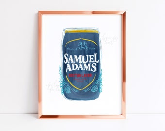 Samuel Adams Boston Lager Beer Drawing - Art Print