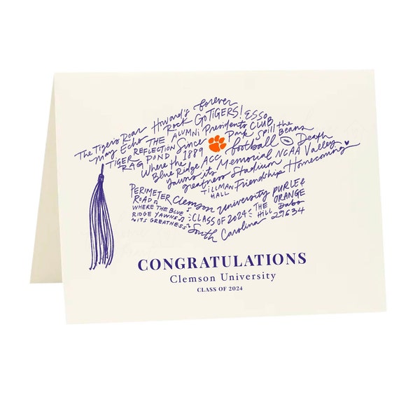 Clemson University, Clemson Tigers Memories Graduation Card, Blank (6.5x5 in)