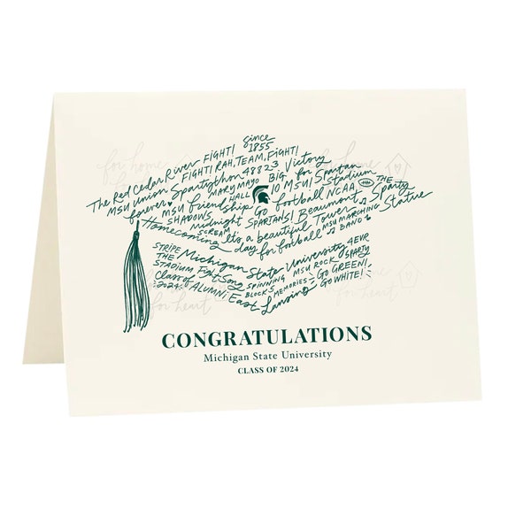 Michigan State University Memories, Michigan State Graduation Card, Blank (6.5x5 in)