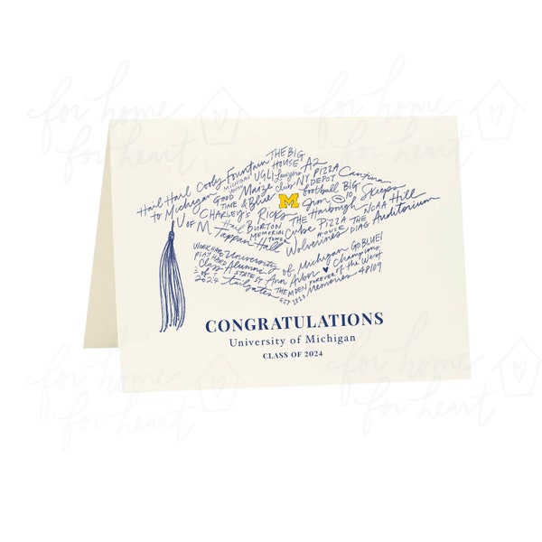 University of Michigan, Michigan, Memories Graduation Card, Blank (6.5x5 in)