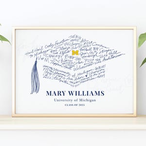 University of Michigan Memories, Graduation Cap Gift - Customizable Print (unframed, 8x10 inches)