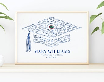 University of Florida,Graduation Cap Gift - Customizable Print (unframed, 8x10 inches)