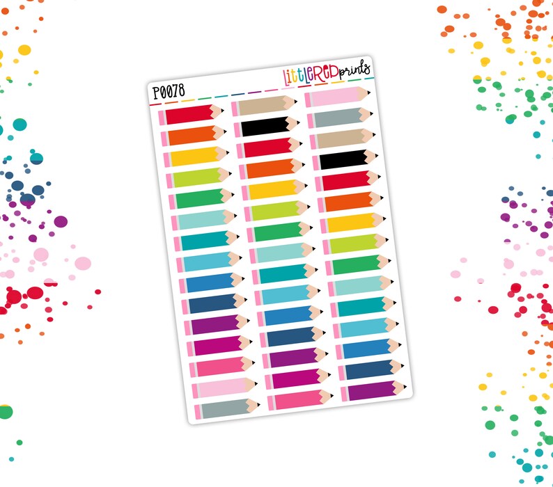 Pencil Planner Stickers For The Erin Condren Life Planner Etsy