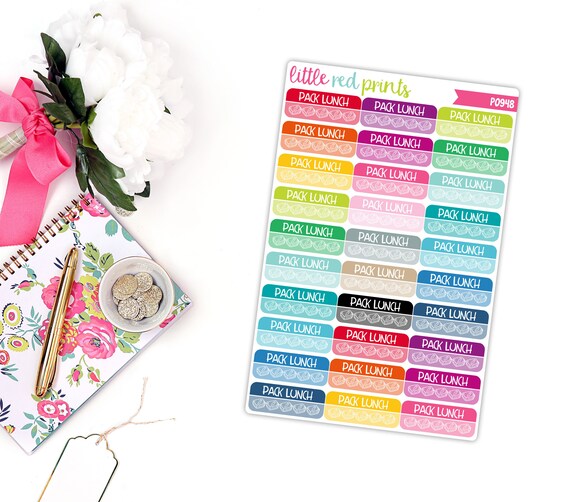 pack lunch tracker planner stickers for the erin condren life etsy lunch tracker