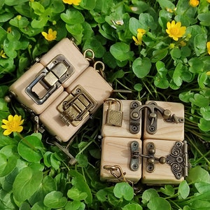 Dementia Fidget: Wooden Sensory Toy Blocks with Latches