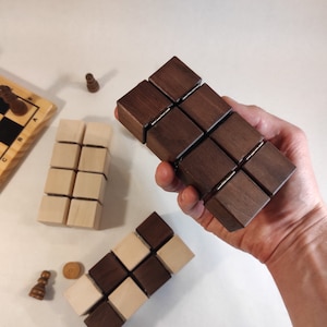 Wooden Infinity Cube Fidget Toy, Sensory Montessori Toy