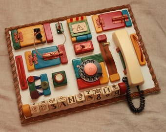 Quadro de atividades personalizado para crianças: brinquedo sensorial de madeira com luzes LED