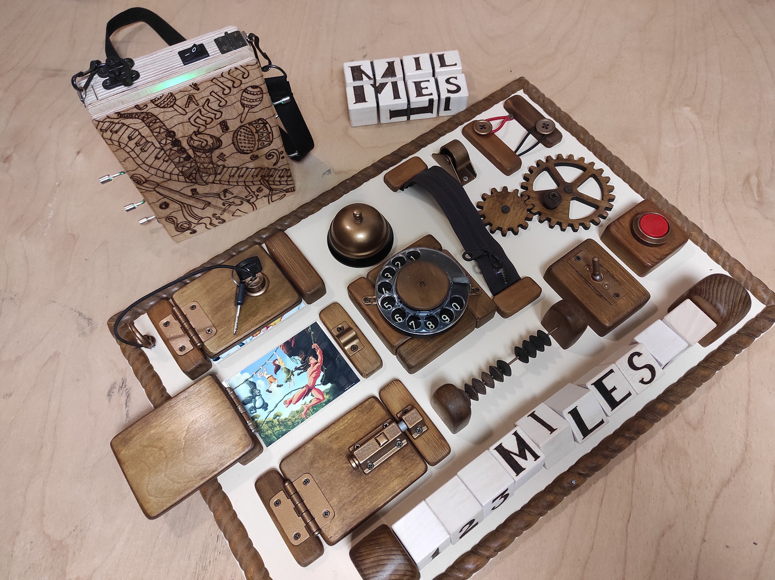 Toddler Busy Board 2 Year Old Personalized Puzzle Montessori Etsy Hong Kong