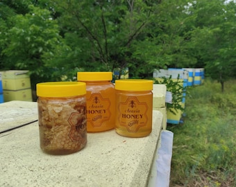 Fresh ukrainian acacia honey harvest 2023, raw unfiltered organic honey, wedding favor mini honey jars, pure local honey, honeywood apiary