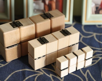 Cubo infinito de madera hecho a mano: rompecabezas antiestrés, regalo para un nuevo hogar