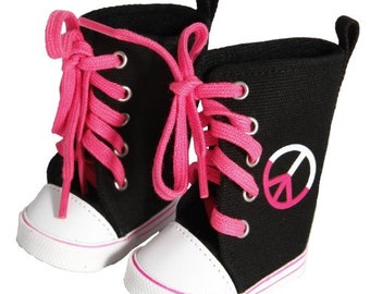 Peace Sign High Tops for 18 Inch Dolls