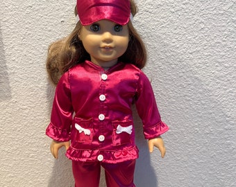 Blue, pink and purple Satin Pajamas for 18 Inch Dolls