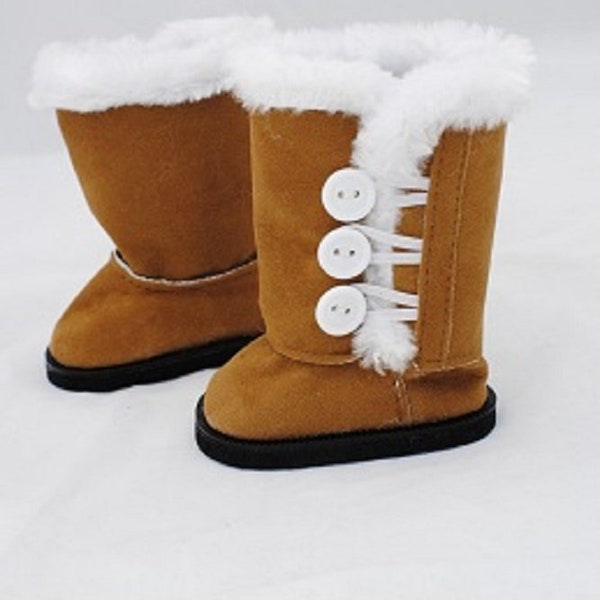 Winter Fur Button Boots for 18 Inch Dolls