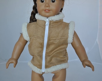 Tan Suede Vest for 18 Inch Dolls