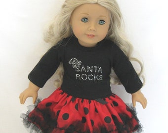 Santa Rocks outfit for 18 Inch Dolls