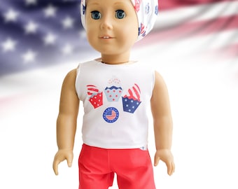 Patriotic Short Set for 18 Inch Dolls