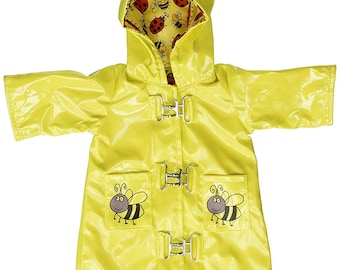 Bee Raincoat for 18 Inch Dolls