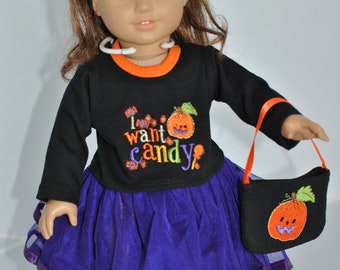 Halloween Costume with Candy Design for 18 Inch Dolls