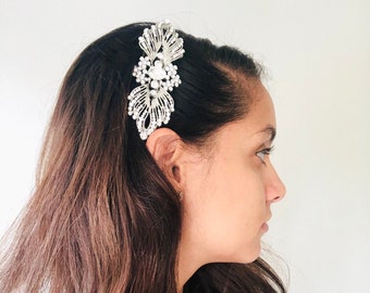 Silver Royal Rhinestone Bridal Comb, Vintage Wedding Hair Comb, Bride Hair Pin, Bridal Hair Accessory, Wedding Headpiece, Wing Comb
