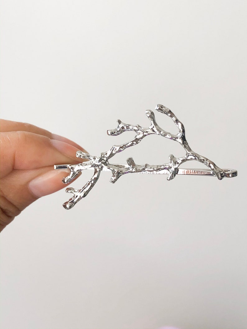 Minimalist Silver Branch Hair Jewelry Hair Pin Bridal Jewelry Accessory Minimalist Art Deco Chic Bride Bridesmaid Special Occasion Wedding