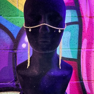 Gold Double Ear Cuff with Face Chain