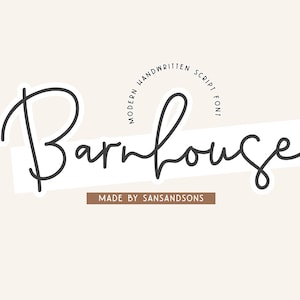 Barnhouse - Farmhouse Font, Canva Font, Retro Font, Handwritten Script Font, Cricut Fonts, Cursive Font, Procreate Font, Fonts for Cricut