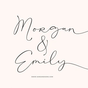 Trissa - Calligraphy Font, Cursive Font, Procreate Font, Cricut Font, Commercial Use, Swirls Fonts , Fonts With Tails, Wedding Font, Canva