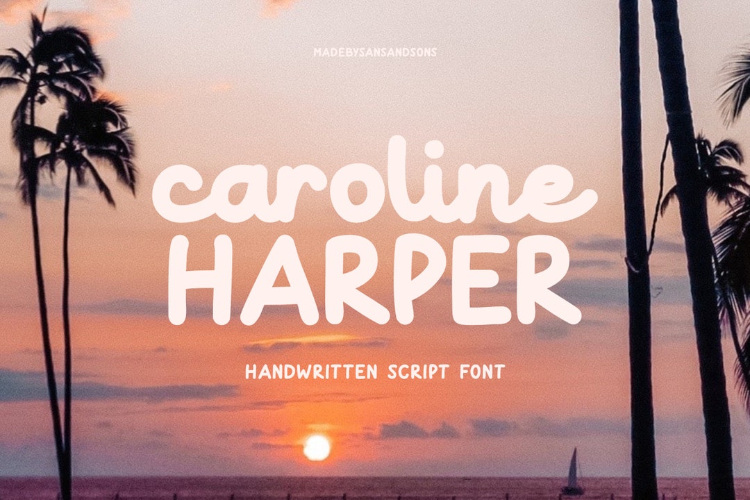 Caroline Handwritten Script Font: Groovy Retro Style - Etsy