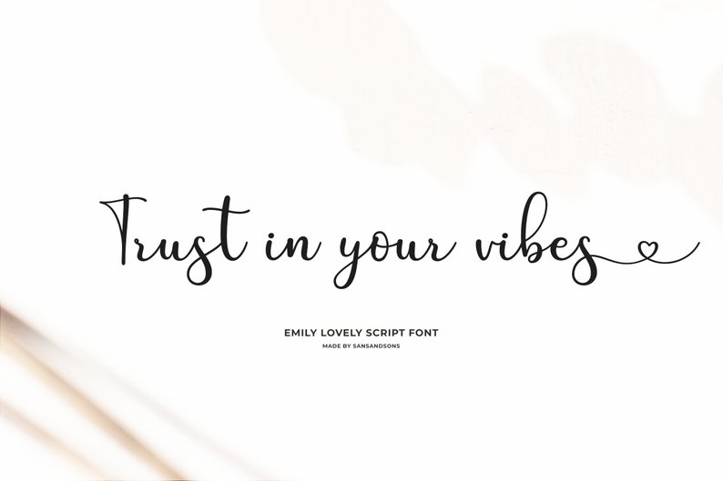 Emily Script Font: Elegant Calligraphy, Wedding & Cricut Font - Etsy