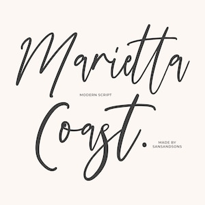 Marietta Coast - Wedding Font, Cursive Font, Script Font, Calligraphy Font, Cursive Script Font, Cricut Font, Modern Font, Fonts For Cricut