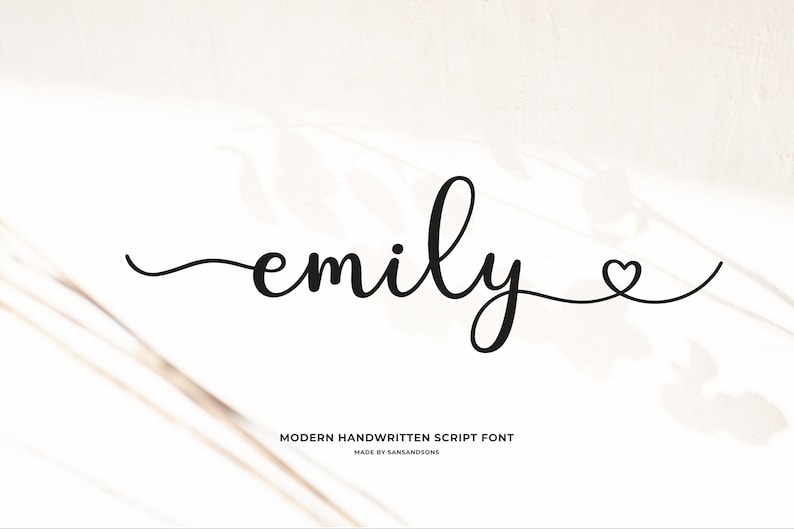 Emily Script Font: Elegant Calligraphy, Wedding & Cricut Font - Etsy