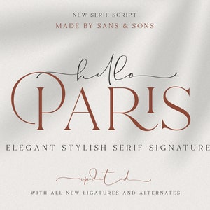 Hallo Paris Serif - Extra leicht, SVG-Schrift, Cricut-Schrift, Silhouette-Schrift, Hochzeits-Schrift, Logo-Schrift, moderne Schrift, Boho-Schrift, Branding-Schrift