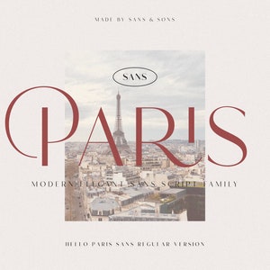 Hello Paris Sans Regular - Procreate Schriftart, Canva Schriftart, Hochzeit Schriftart, Logo Schriftart, Moderne Schriftart, Branding Schriftart, Boho Schriftart, Moderne Schriftart