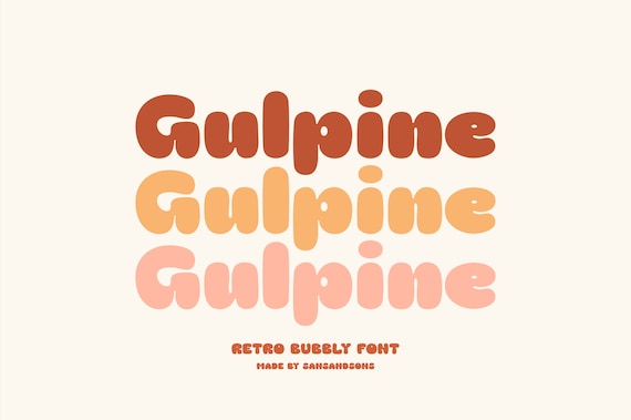 Gulpine - Retro Font, Farmhouse Font, Wedding Font, Logo Font, Canva Font, Groovy Font, Cricut Font, Boho Font, Procreate Font, Bubbly Font