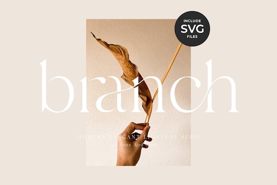 Branch - Ligature Font, Elegant Font, Font for Cricut, Serif Font, Modern Font, Boho Font, Branding Font, Swash Font, Canva Fonts