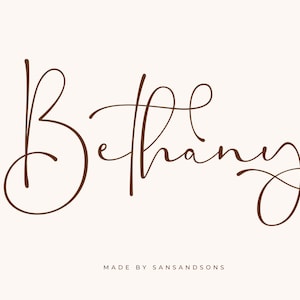 Bethany Script - Font romantico, Font Procreate, Calligrafia moderna, Font a forma di cuore, Font per matrimonio, Font per invito, Font script, Font Cricut