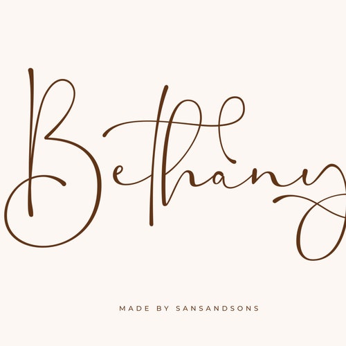 Bethany Script Romantic Font Procreate Font Modern Etsy