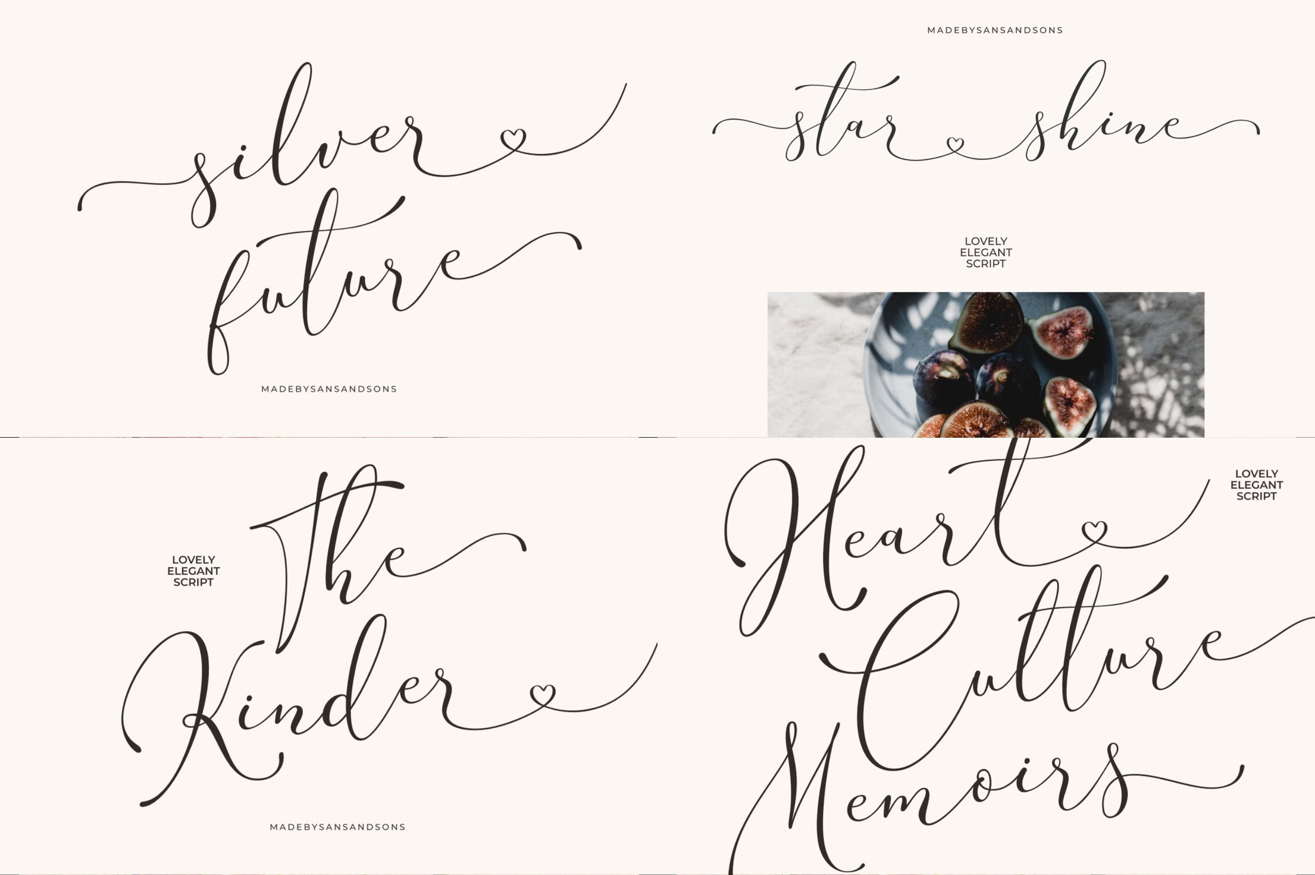 Heart Font Bundle: Romantic Script Fonts for Wedding Invitations - Etsy