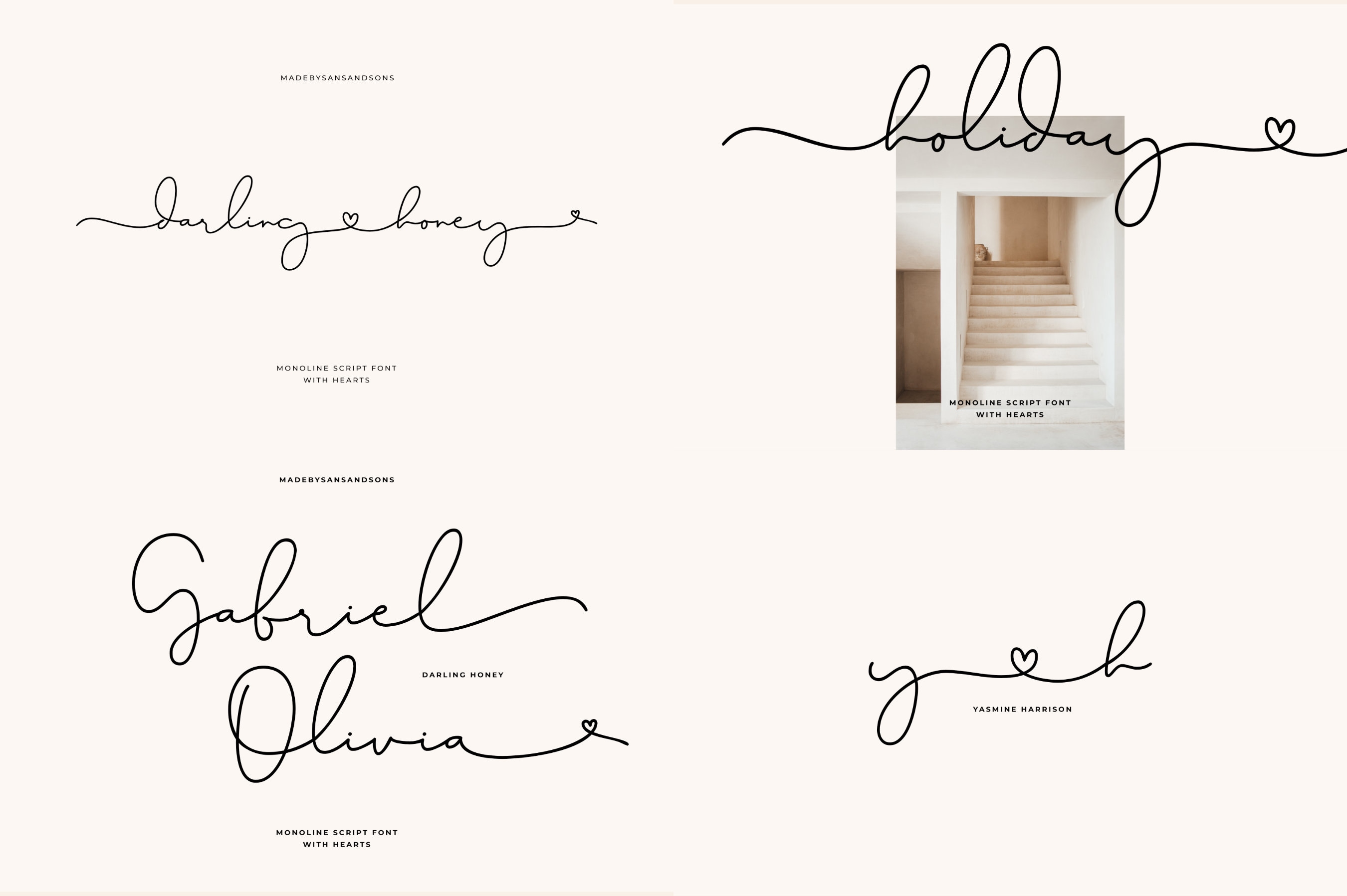 Heart Font Bundle: Romantic Script Fonts for Wedding Invitations - Etsy