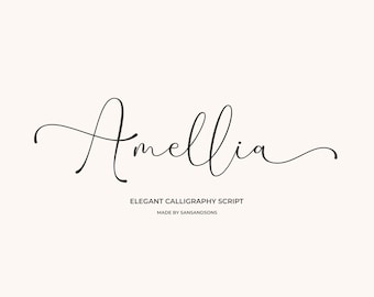 Amellia Handwritten Font: Modern Calligraphy Script