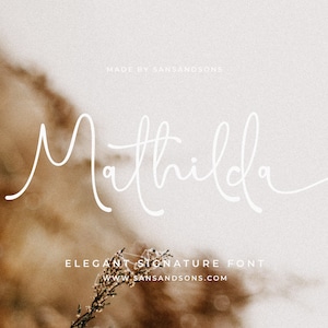 Mathilda - Fuente moderna, fuente para bodas, fuente Procreate, fuente Canva, fuente para logotipos, fuente boho, fuente para firmas, fuente tipográfica, fuente elegante, fuente con forma de corazón