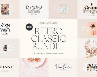 Retro Classic Font Bundle – Logo Font, Cricut Font, Cricut Font Bundle, Script Fonts, Goodnotes Fonts, Canva Fonts, Crafty Fonts, Cute Fonts
