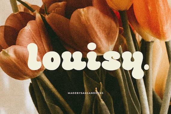 Louisy - Retro Font, Procreate Font, Canva Font, Modern Font, Boho Font, Logo Font, Groovy Font, Cricut Font, Silhouette Font, Bold Font