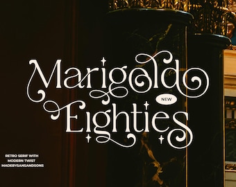 Typsnitt Marigold Eighties: Retro Serif med Swashes