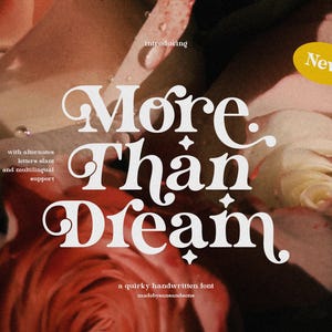 More Than Dream - Serif Font, Retro Font, Modern Font, Boho Font, Cricut Font, Branding Font, Bohemian Fonts, Swash Font, Fonts for Cricut